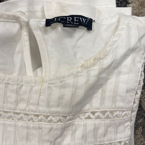 J. Crew Lace-trim puff-sleeve T-shirt - Picture 3 of 4